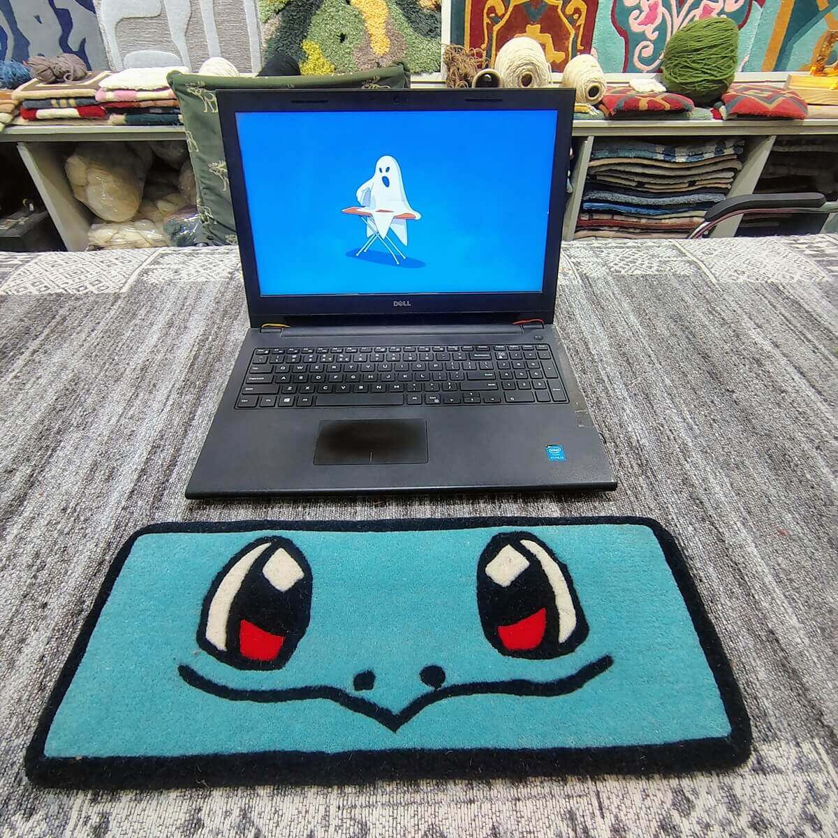 Squirtle Pokemon Blue Cartoon Keyboard Rug image 1