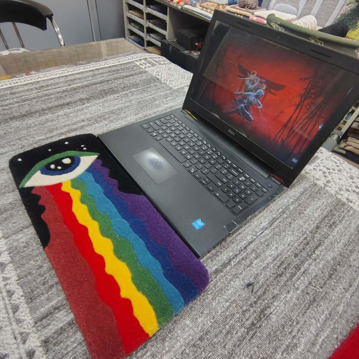 Vibrant Rainbow Eye Multicolour Keyboard Rug image 2