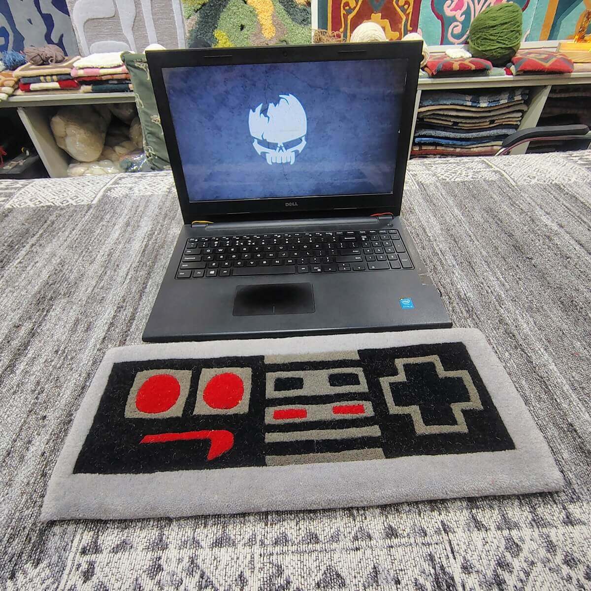 Retro Controller Black Gaming Keyboard Rug image 1