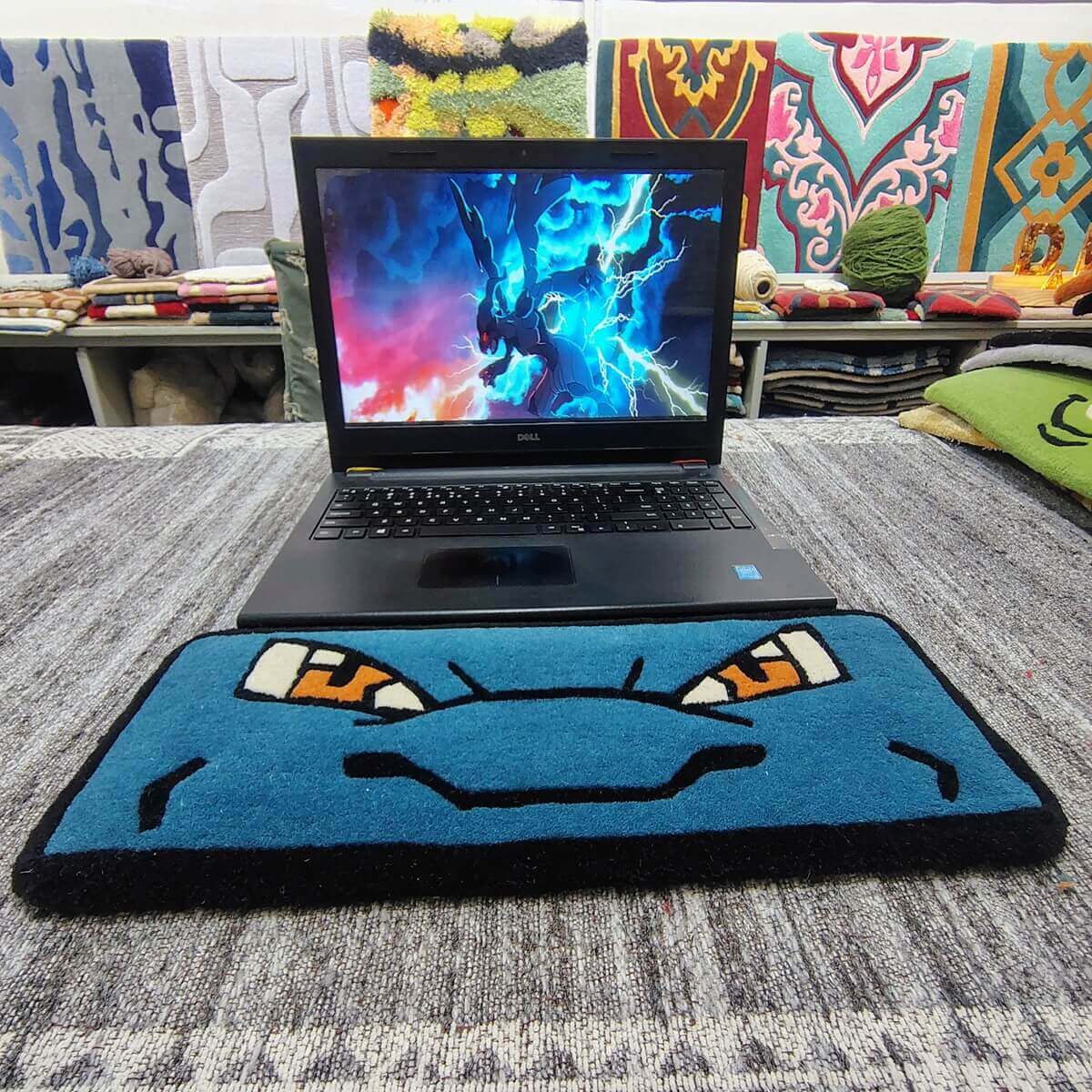 Blastoise Pokemon Blue Cartoon Keyboard Rug image 1