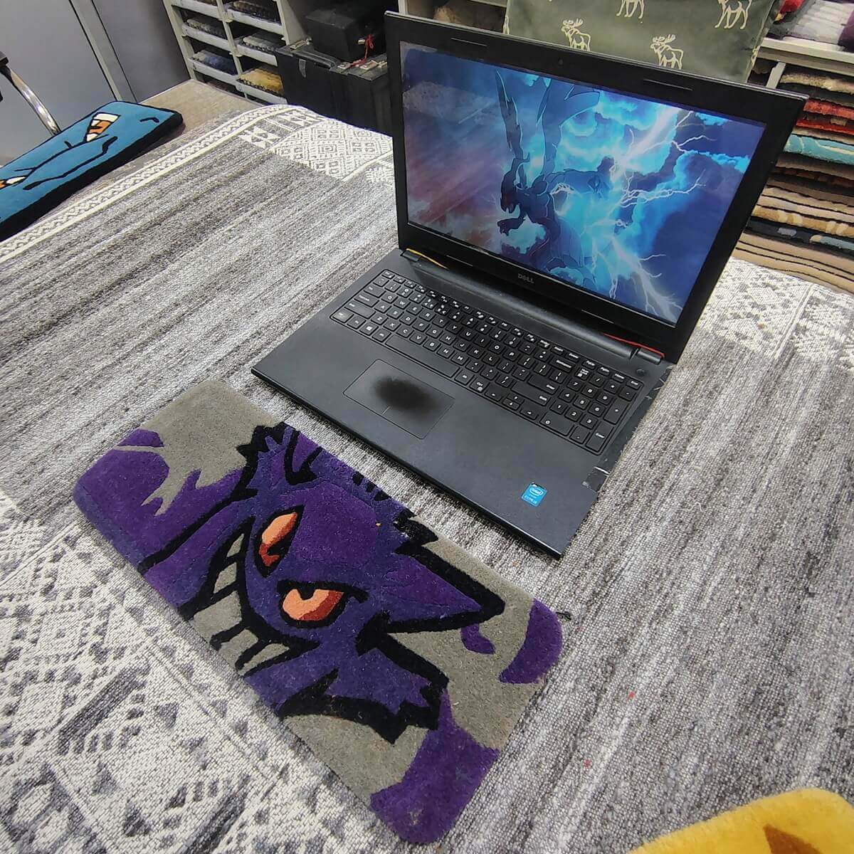 Gengar Pokemon Cartoon Purple Keyboard Rug image 2
