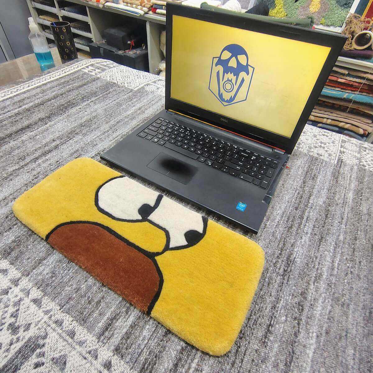 Homer Simpsons Yellow Cartoon Keyboard Rug image 2
