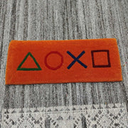 Playstation Icons Gaming Orange Keyboard Rug image 0