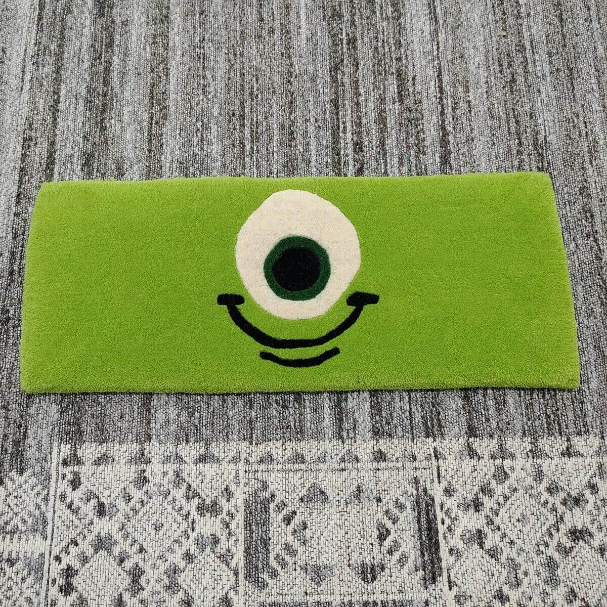 Mike Wazowski Green Cartoon Keyboard Rug image 0