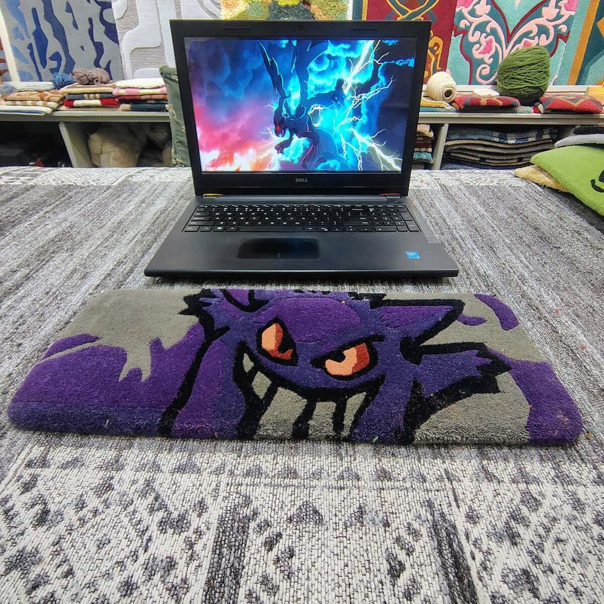 Gengar Pokemon Cartoon Purple Keyboard Rug image 1