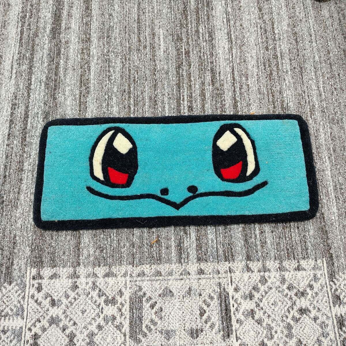 Squirtle Pokemon Blue Cartoon Keyboard Rug image 0