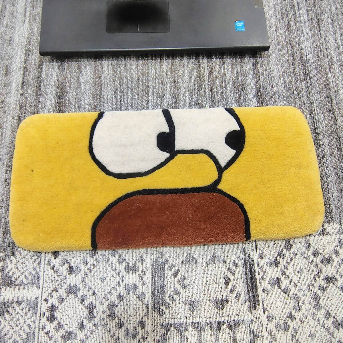 Homer Simpson yellow keyboard rug for Indian desk setup – SnugRugz