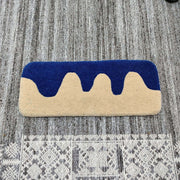 Handmade blue and white wave keyboard rug for Indian desk setups – SnugRugz