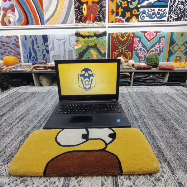 Homer Simpsons Yellow Cartoon Keyboard Rug Front