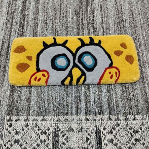 Spongebob Squarepants Yellow Cartoon Keyboard Rug Close up