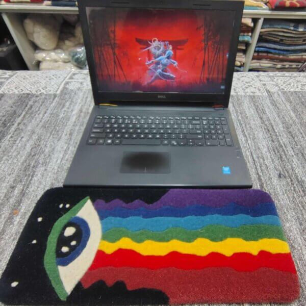 Vibrant Rainbow Eye Multicolour Keyboard Rug Front
